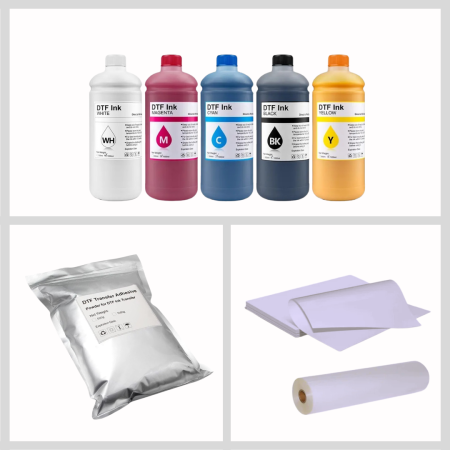 Pack Inicial DTF – Poliamida + Film 30cm + Tintas CMYKW