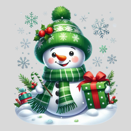 Pliego Navidad - Muñeco de Nieve Verde