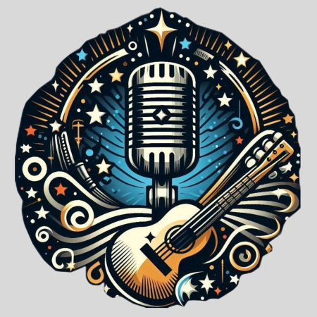 Pliego Música - Micrófono y Guitarra