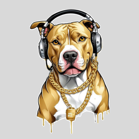 Pliego Música - Pitbull con Audífonos