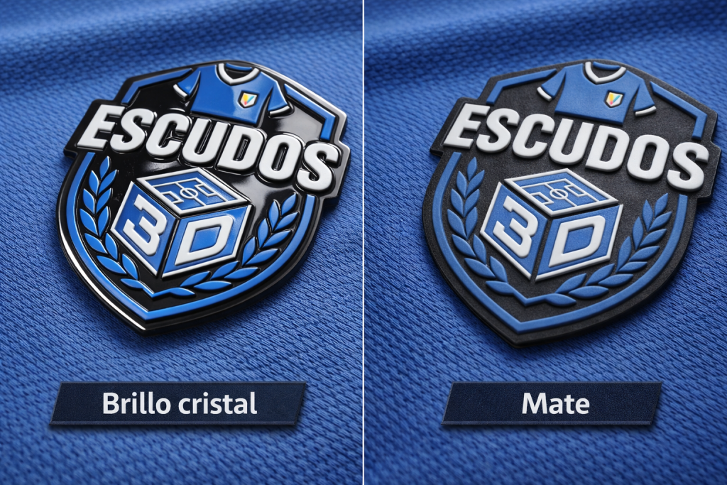 escudo 3d vivaflex con acabado brillo y relieve profundo en silicona tecnica